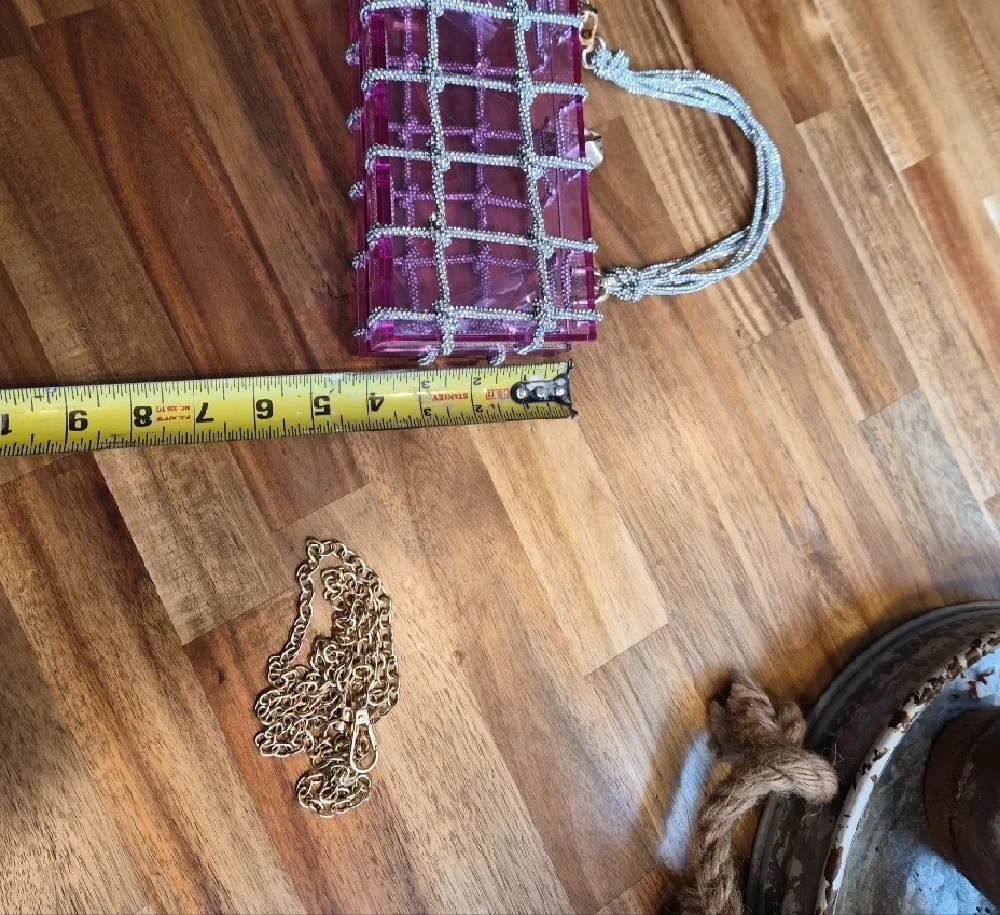 Purple Chain-Embellished Women's Bag - Picture 7 of 9